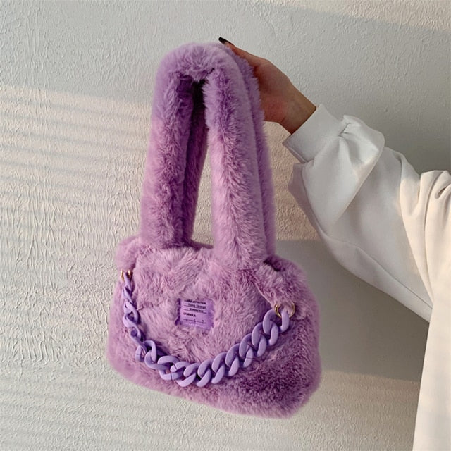 The Tote Bags Fluffy Faux Fur Tote Bag