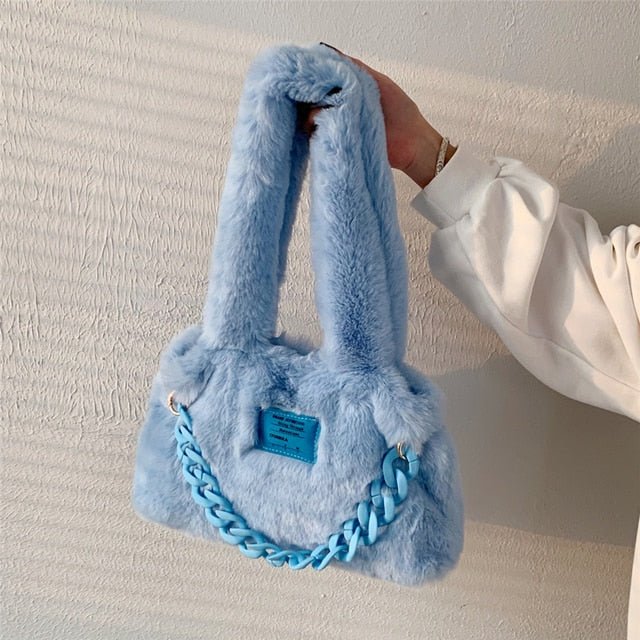 The Tote Bags Fluffy Faux Fur Tote Bag