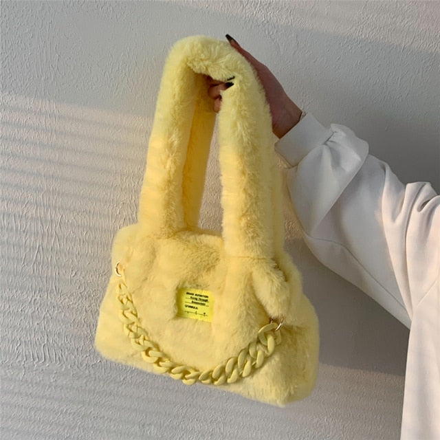The Tote Bags Fluffy Faux Fur Tote Bag