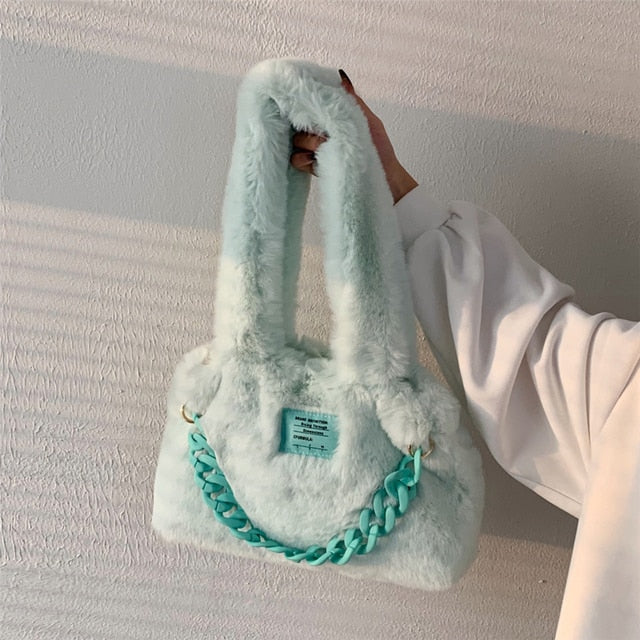 The Tote Bags Fluffy Faux Fur Tote Bag