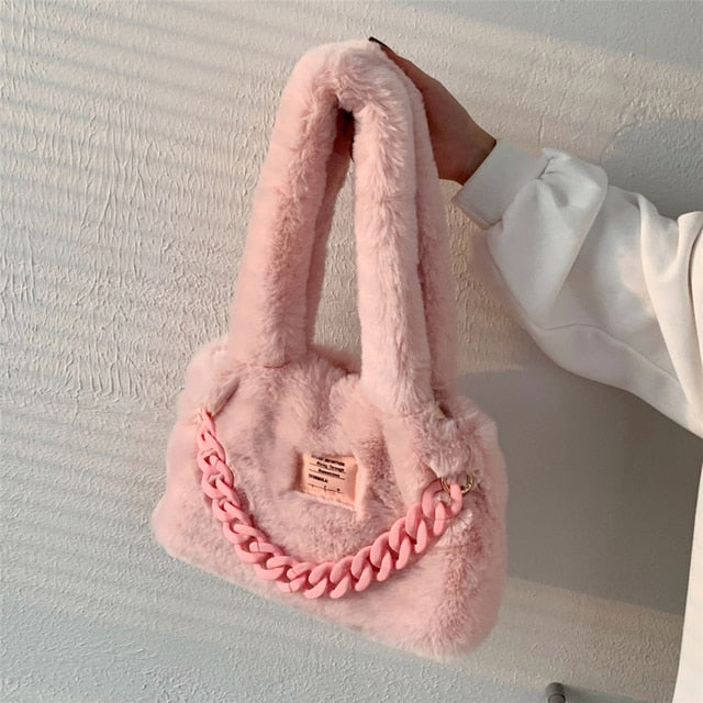 The Tote Bags Fluffy Faux Fur Tote Bag