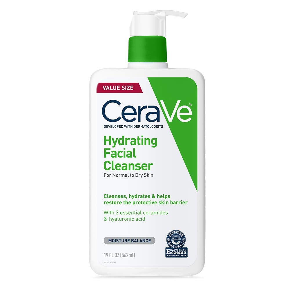 Cerave - Hydrating Facial Cleanser Moisturizing Non-Foaming Face Wash with Hyaluronic Acid