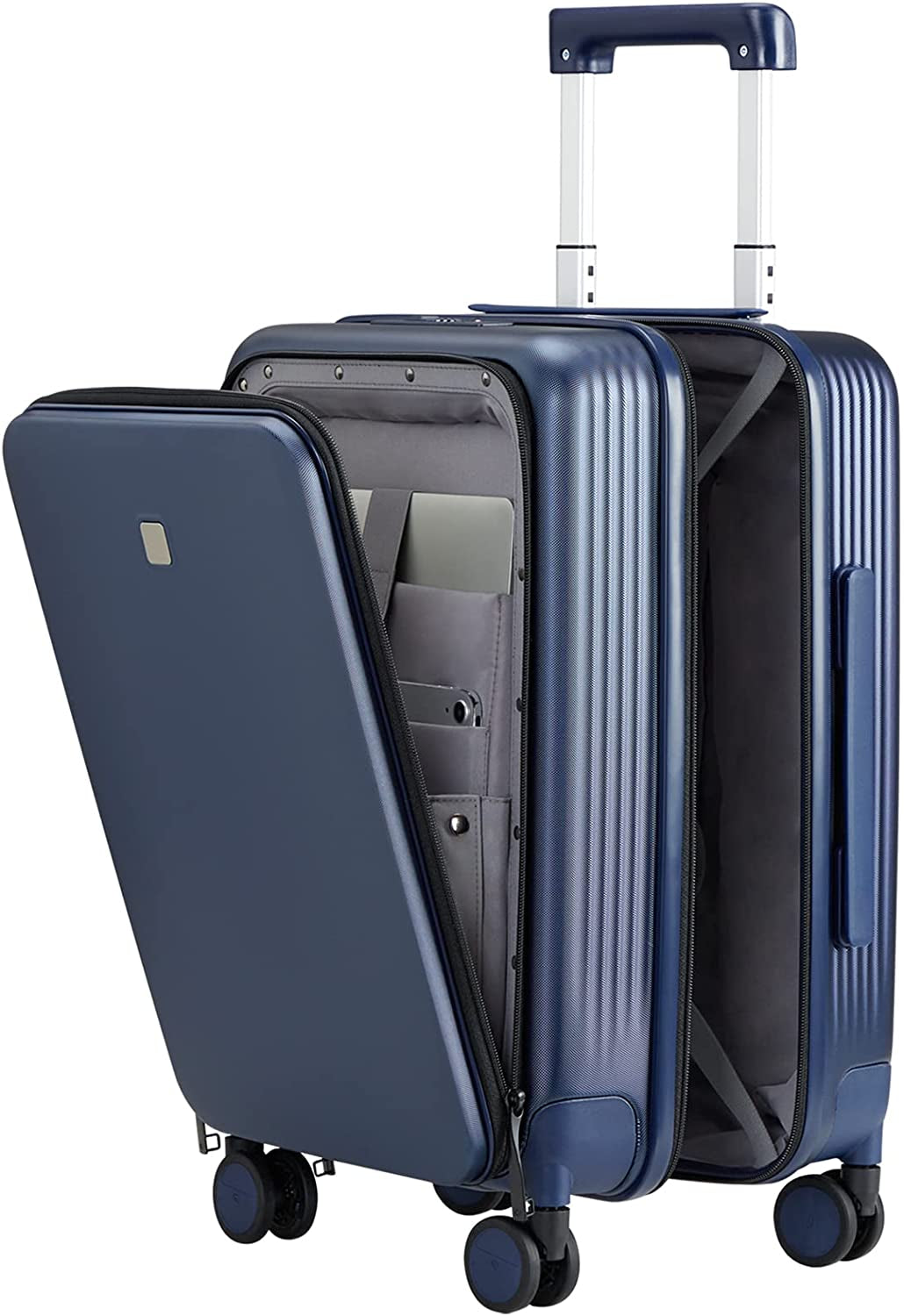 Carry on Luggage with Spinner Wheels Hard Suitcases with Front Pocket & TSA Lock