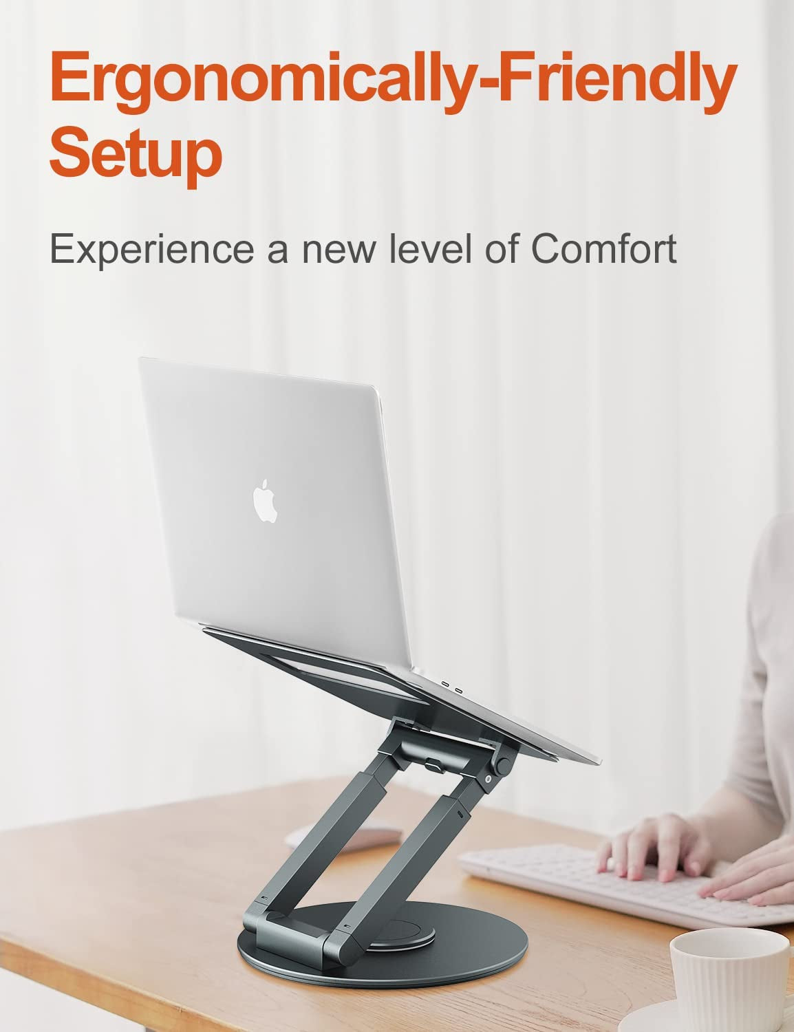 Adjustable Laptop Stand with 360° Swivel Base - Ergonomic Laptop Stand
