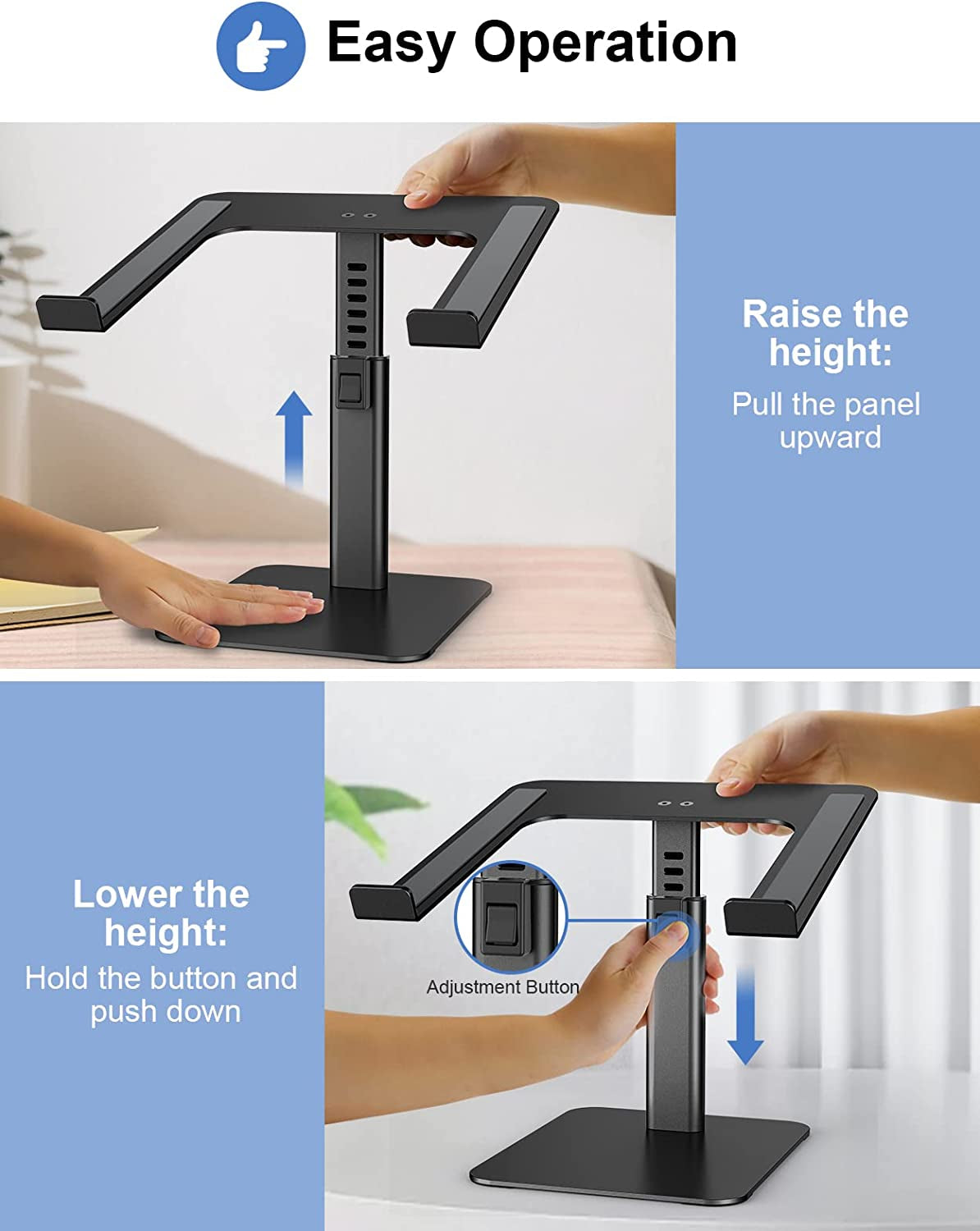 Laptop Stand - 8 Adjustable Height Laptop Stand Riser