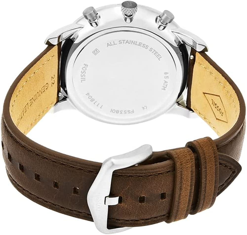 Fossil Neutral Men's Chronograph Watch - Stainless Steel Bracelet or Genuine Leather Band Watches