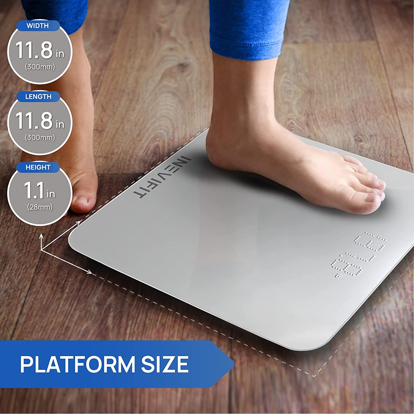 Digital Bathroom Body Scale Measures Weight up to 400 Lbs Includes Batteries