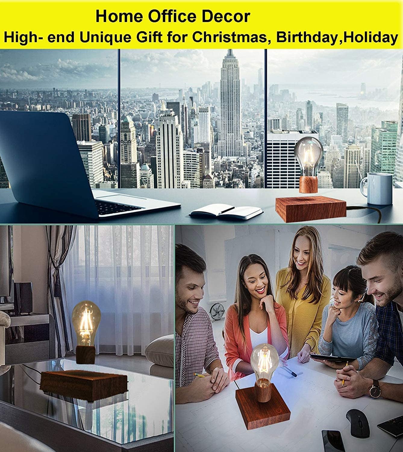 Wireless Magnetic Levitating LED Light Bulb: Unique Gift Home & Office Decor