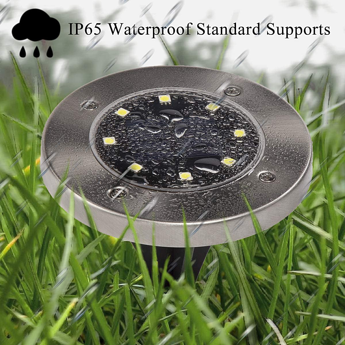 Garden and Patio Solar Powered Lights - 8 LED Waterproof Outdoor Solar Lights