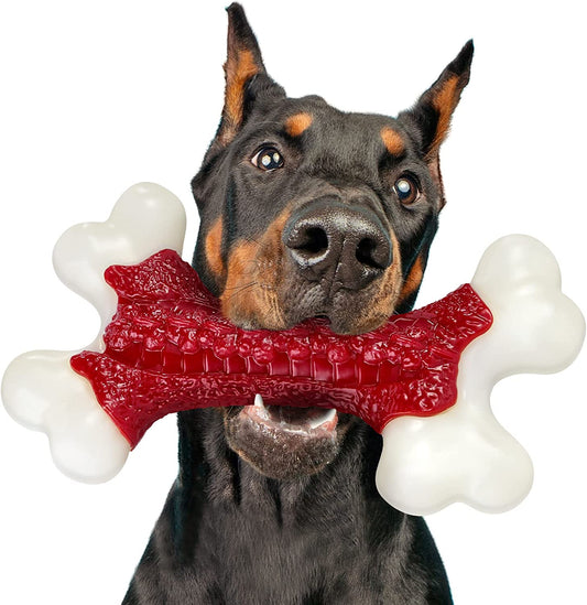 Dog Toys - Indestructible Dog Bone Chew Nylon Toys - Aggressive Chew Dogs Toys