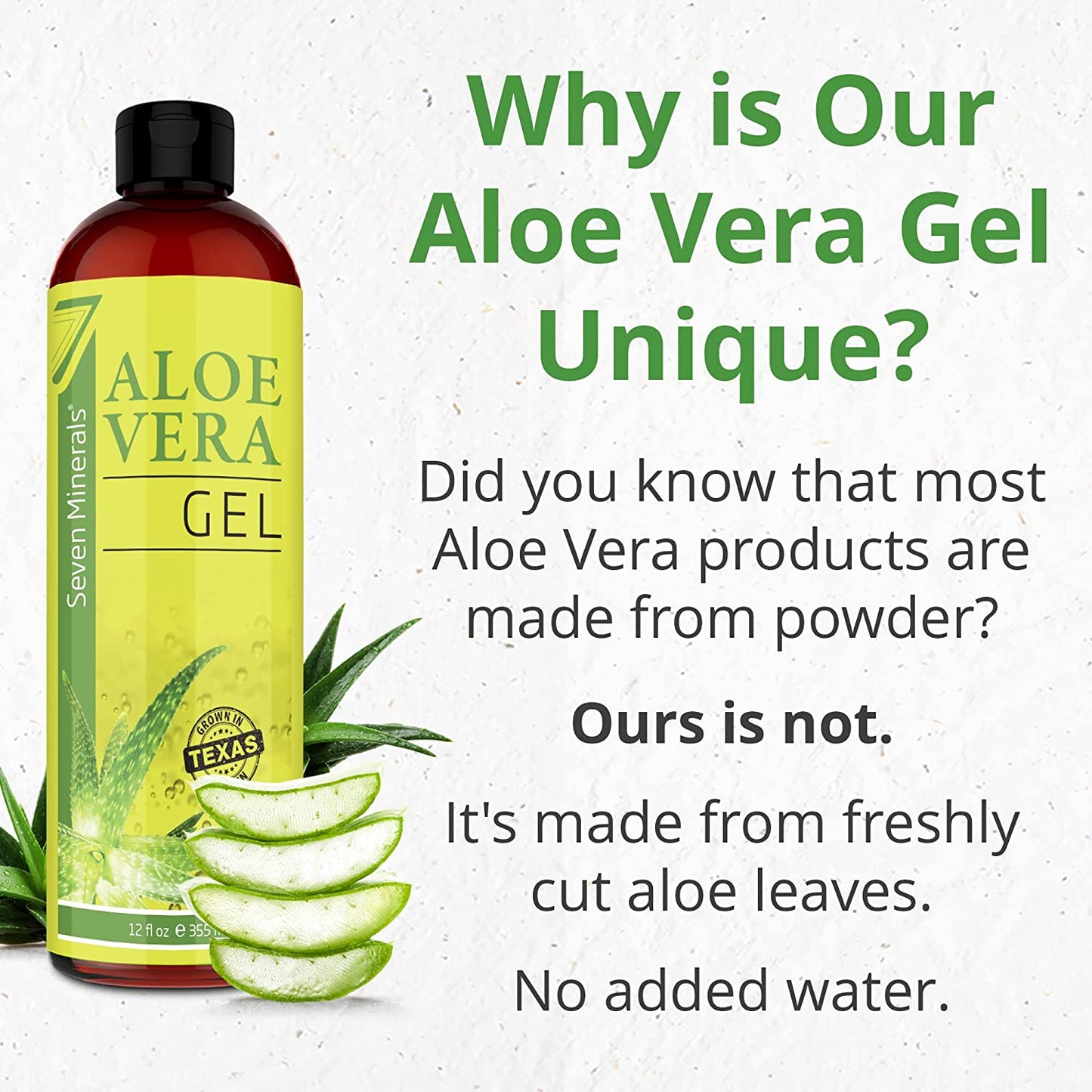 Premium Organic Aloe Vera Gel - 100% Pure Gel Unscented Formula Vegan