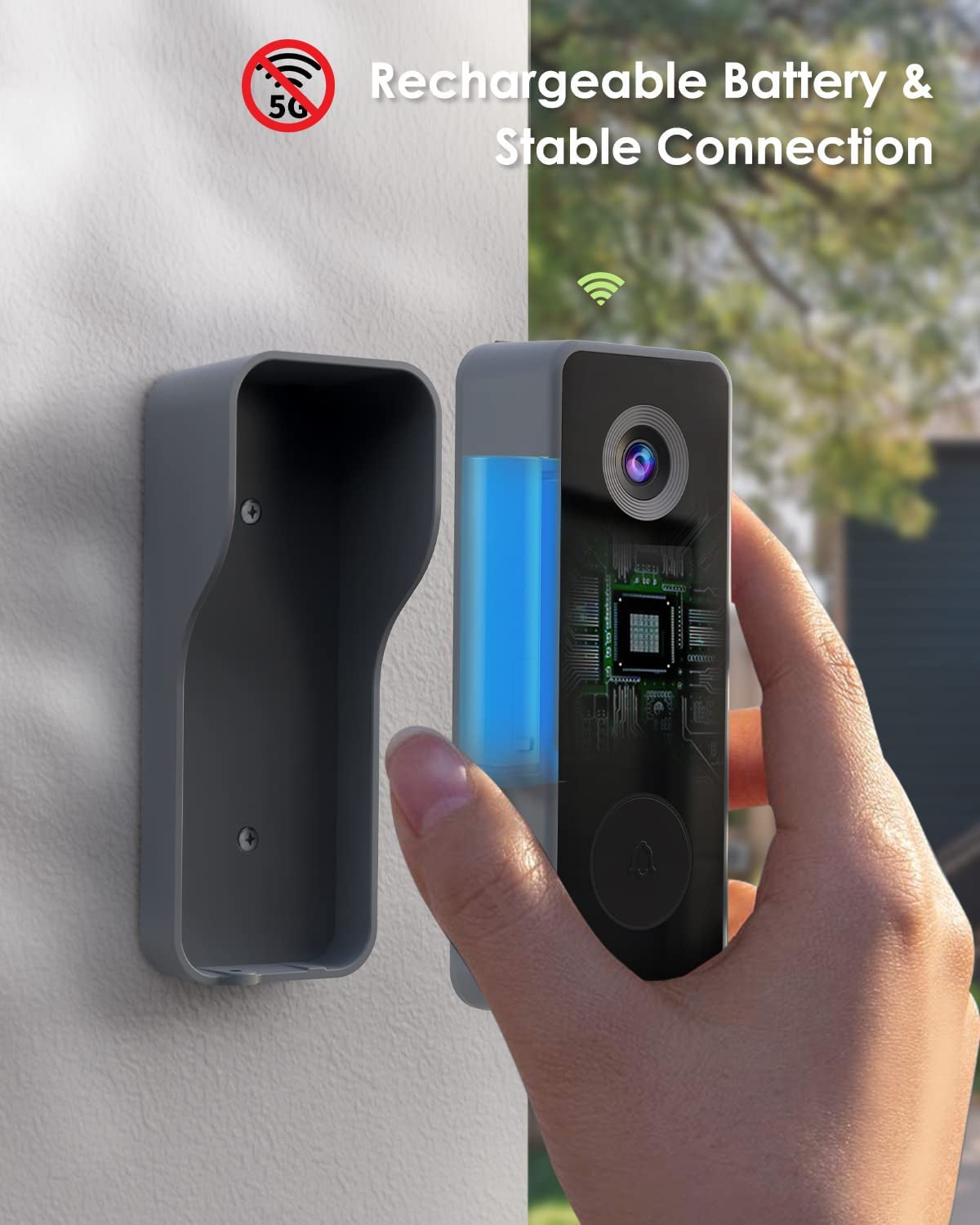 Wireless Doorbell Camera with Chime - Wifi Video Doorbell Camera