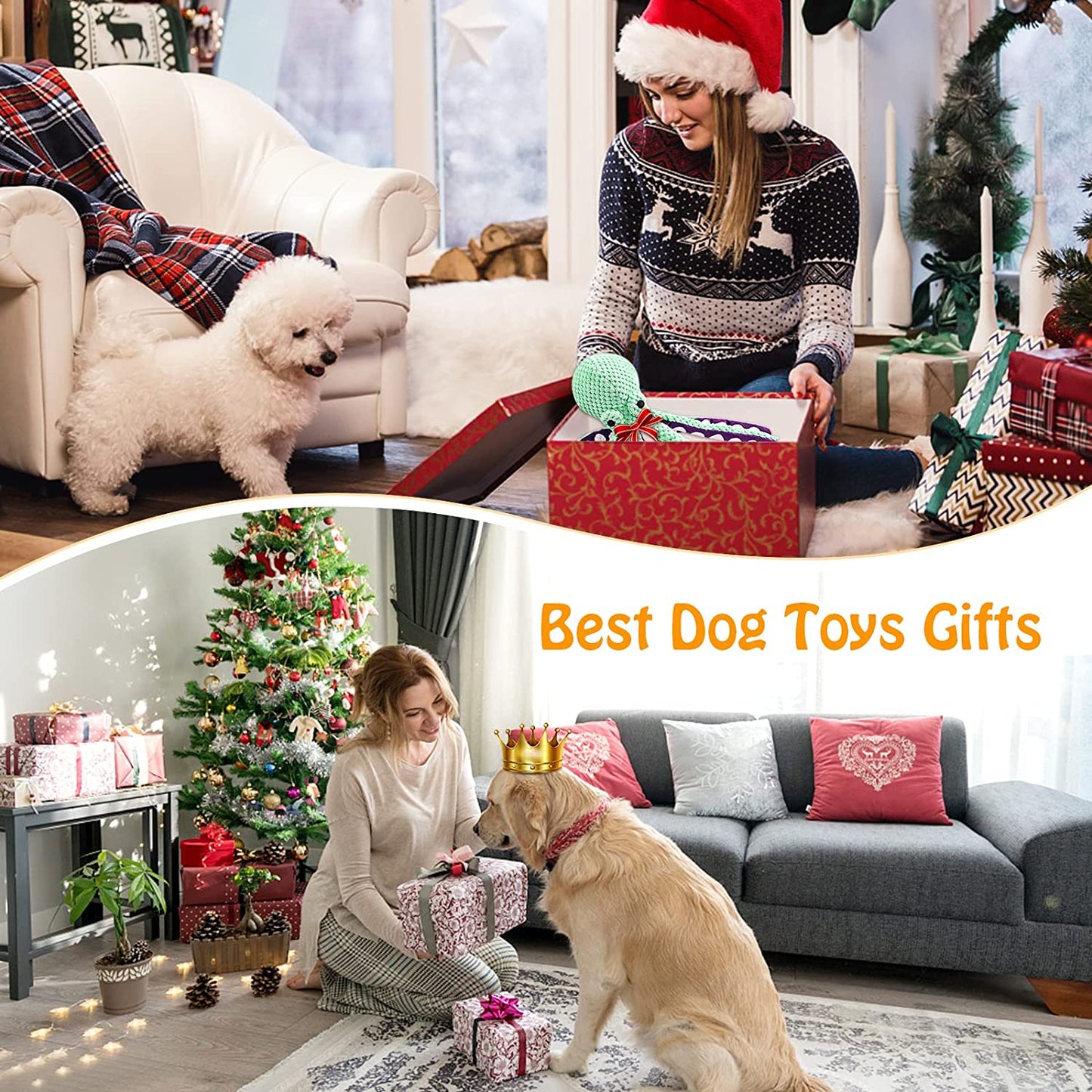 Squeaky Dog Toys - Big Stuffed Toys Durable Puppy Chew Toys