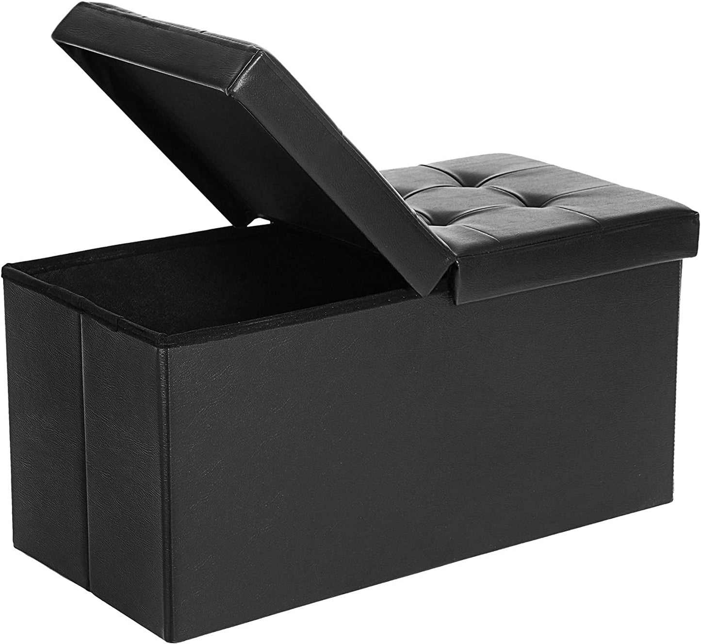 Folding Storage Ottoman Bench - Storage Chest with Flipping Lid 30 Inches