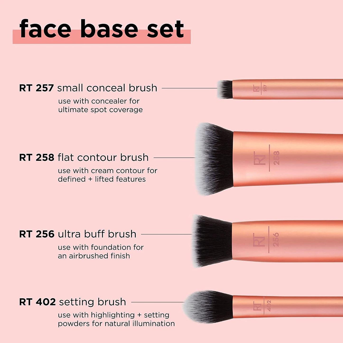 Face Base Makeup Brush Kit Works with Liquid Cream & Powder