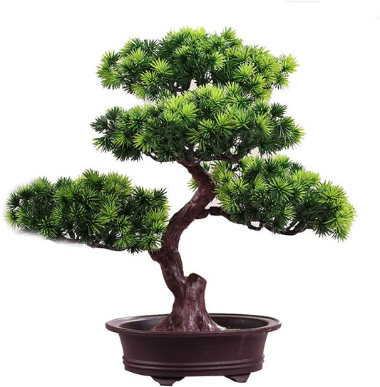 Artificial Bonsai Pine Tree Potted Plant Desk Display Fake Japanese Bonsai Plant