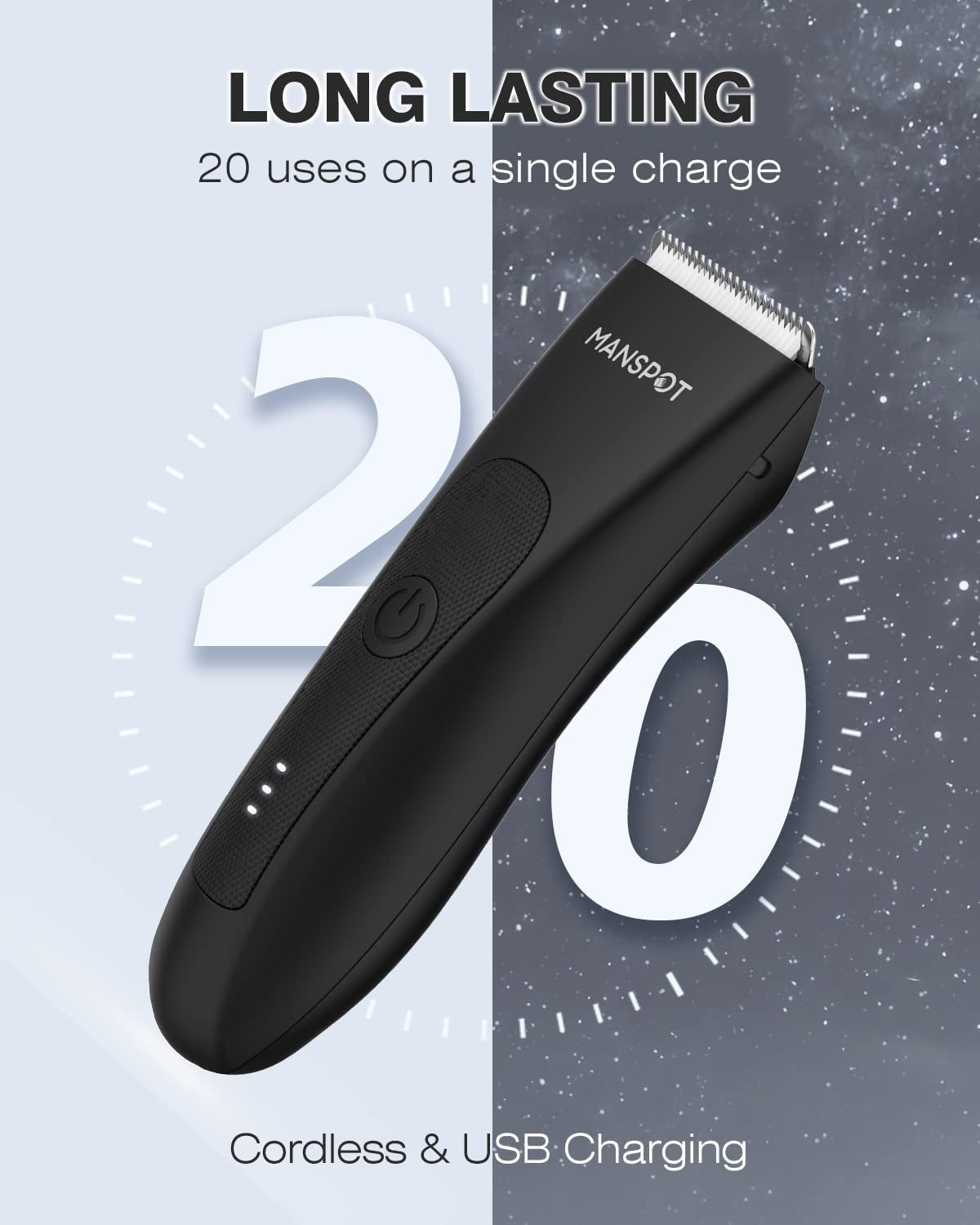 Hair Trimmer - Electric Trimmer/Shaver Ceramic Blade Heads Wet/Dry Groin & Body Shaver