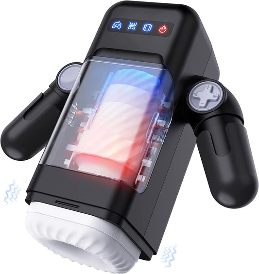 Male Automatic Masturbator - 10 Thrusting & Vibration Modes Heating Function with Phone Holder