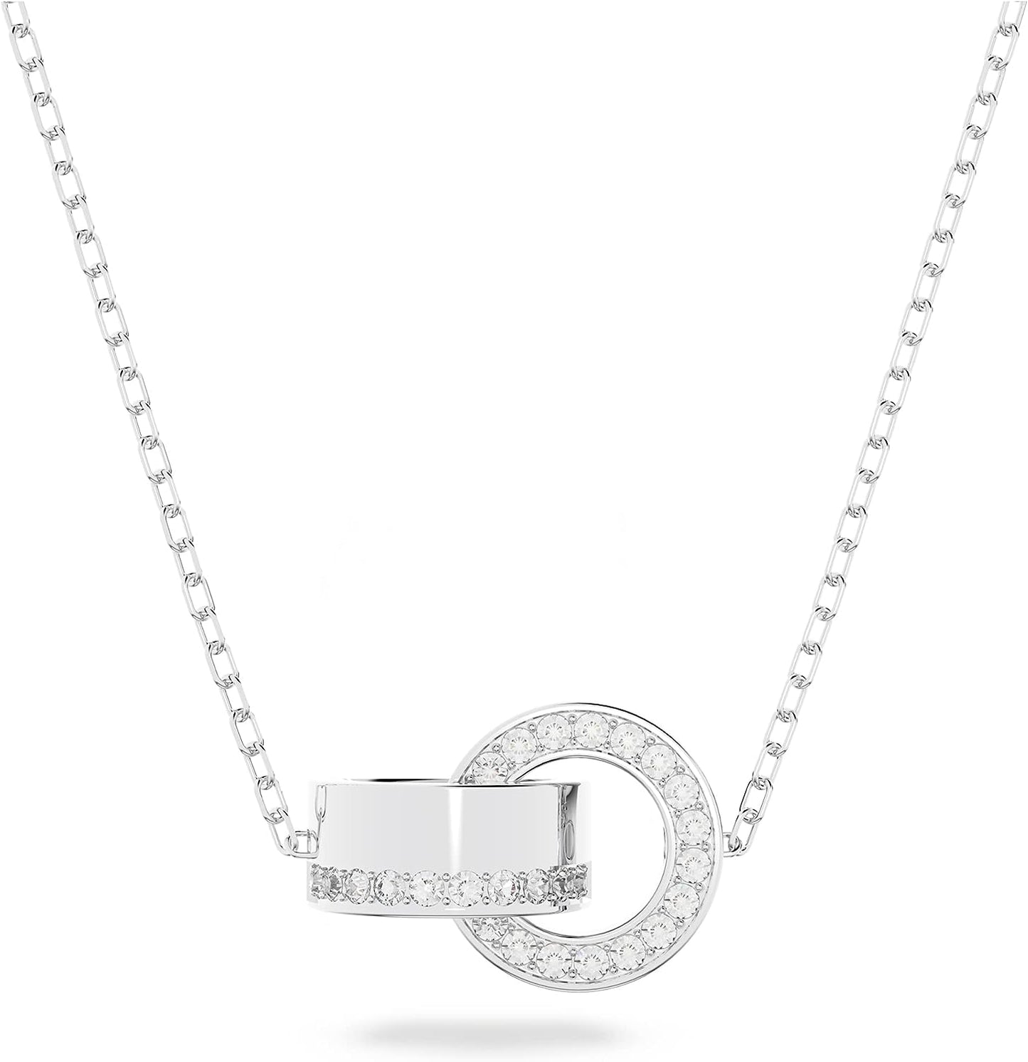 Hollow Crystal Necklace and Earrings Jewelry Rhodium & Rose Gold Tone Finish