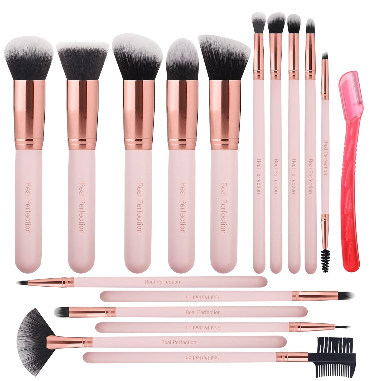 16Pcs Makeup Brushes Set with 1 Eyebrow Razor