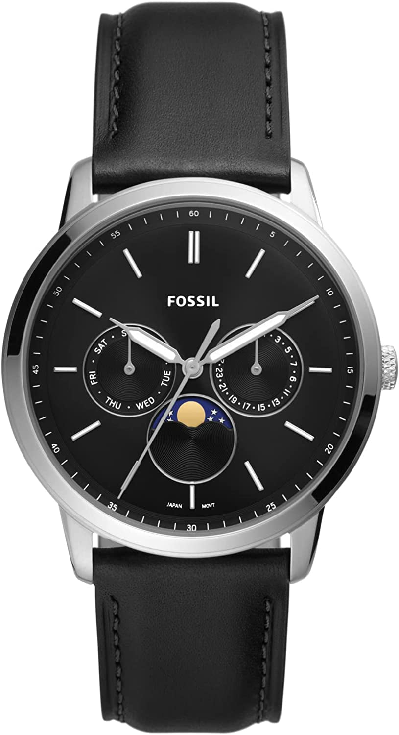 Fossil Neutral Men's Chronograph Watch - Stainless Steel Bracelet or Genuine Leather Band Watches