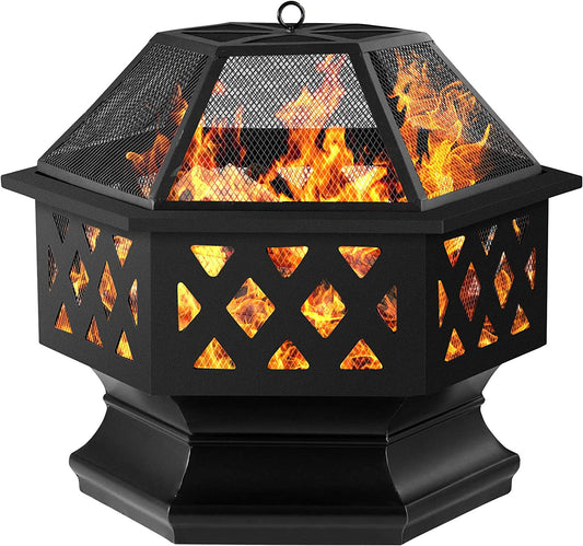 Fire Pit - Outdoor Iron Cast Fire Bowl For Backyard Deck Camping