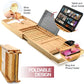 Bathtub Tray Caddy - Foldable Waterproof Bath Tray Phone Gift for Men & Women