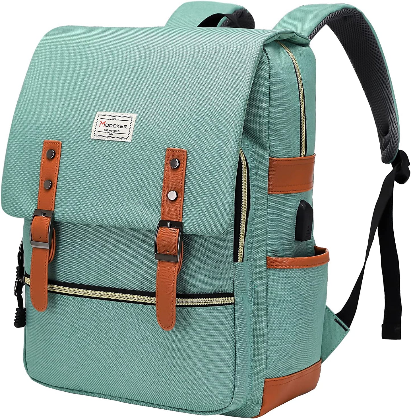 Vintage Laptop Backpack - Men & Women Travel Backpacks with USB Charging Port
