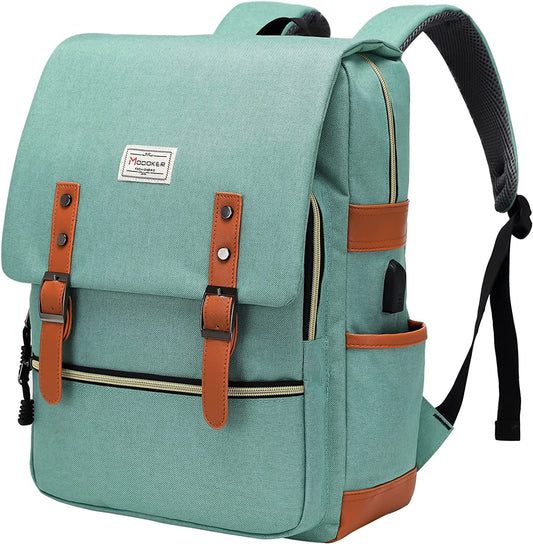 Vintage Laptop Backpack - Men & Women Travel Backpacks with USB Charging Port