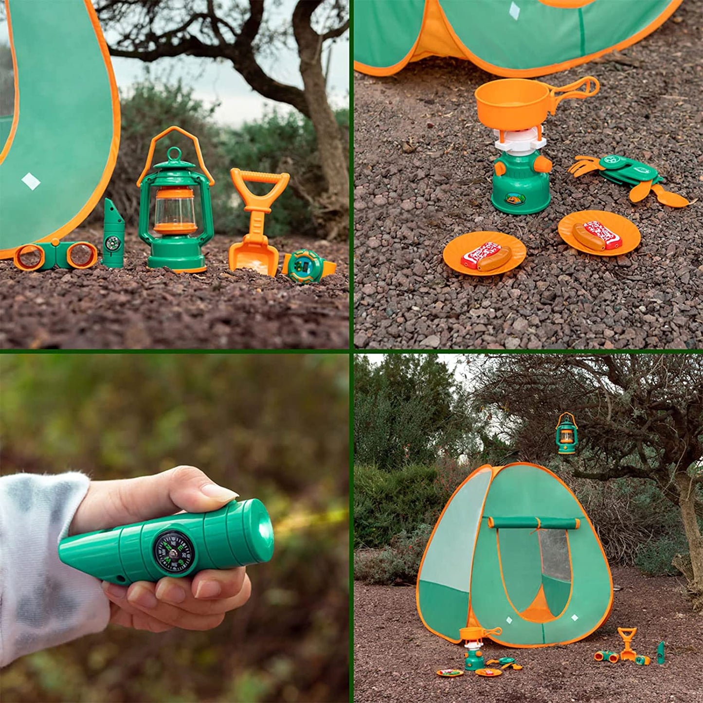 Kids Play Tent - Pop up Tent with Kids Camping Gear Set Outdoor Toys