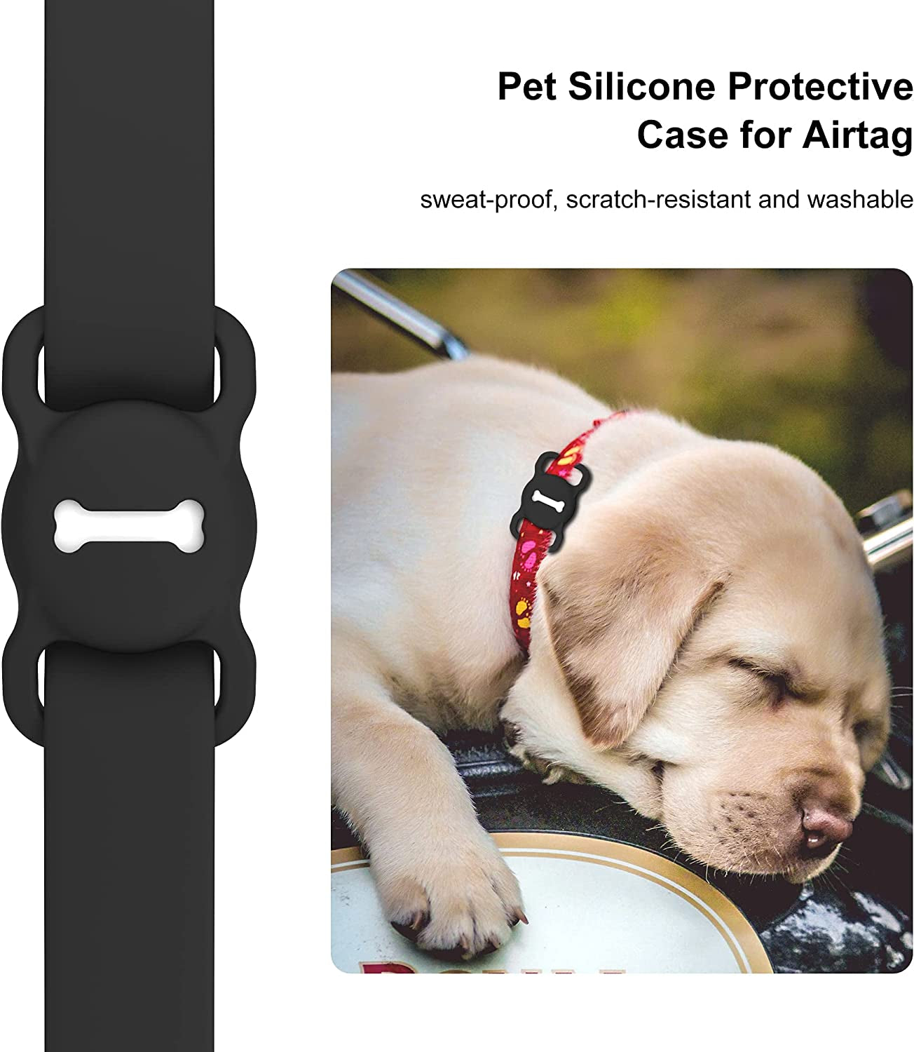 Dog Collar Airtag Holder GPS Tracking Pet Collar