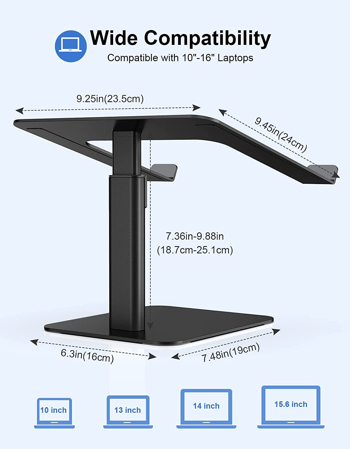 Laptop Stand - 8 Adjustable Height Laptop Stand Riser