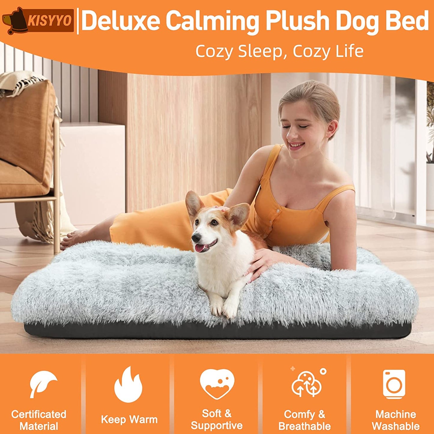 Dog Beds - Large Cozy Washable Dogs Kennel Beds