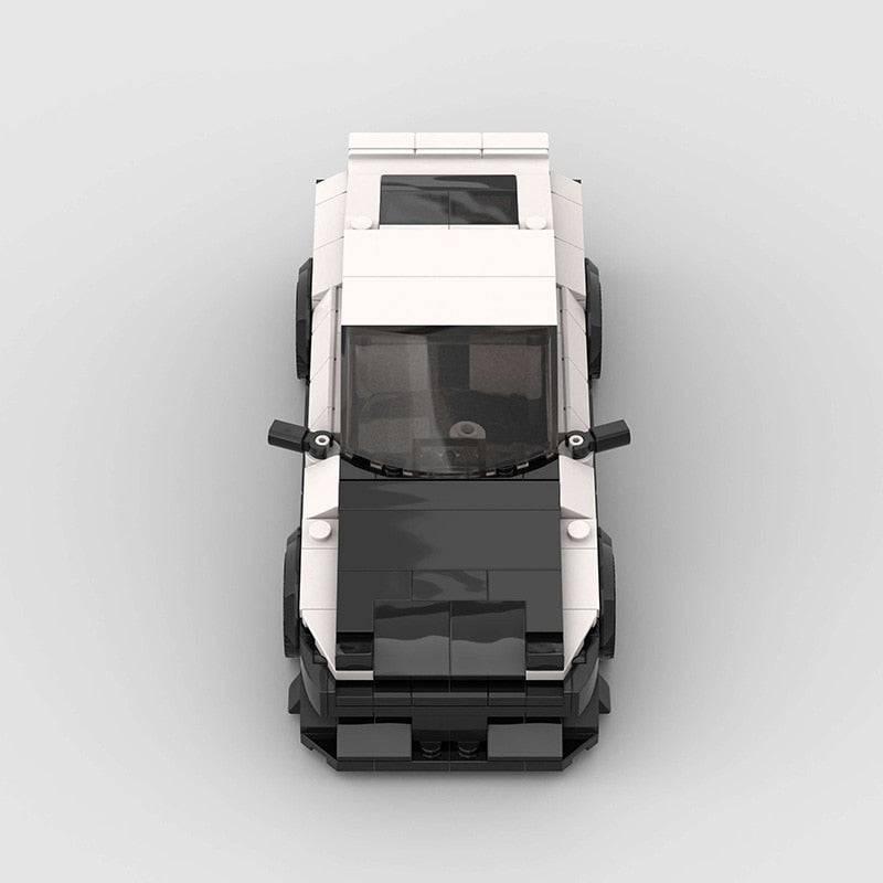 AE86 Black & White Lego Building Block Toy Car