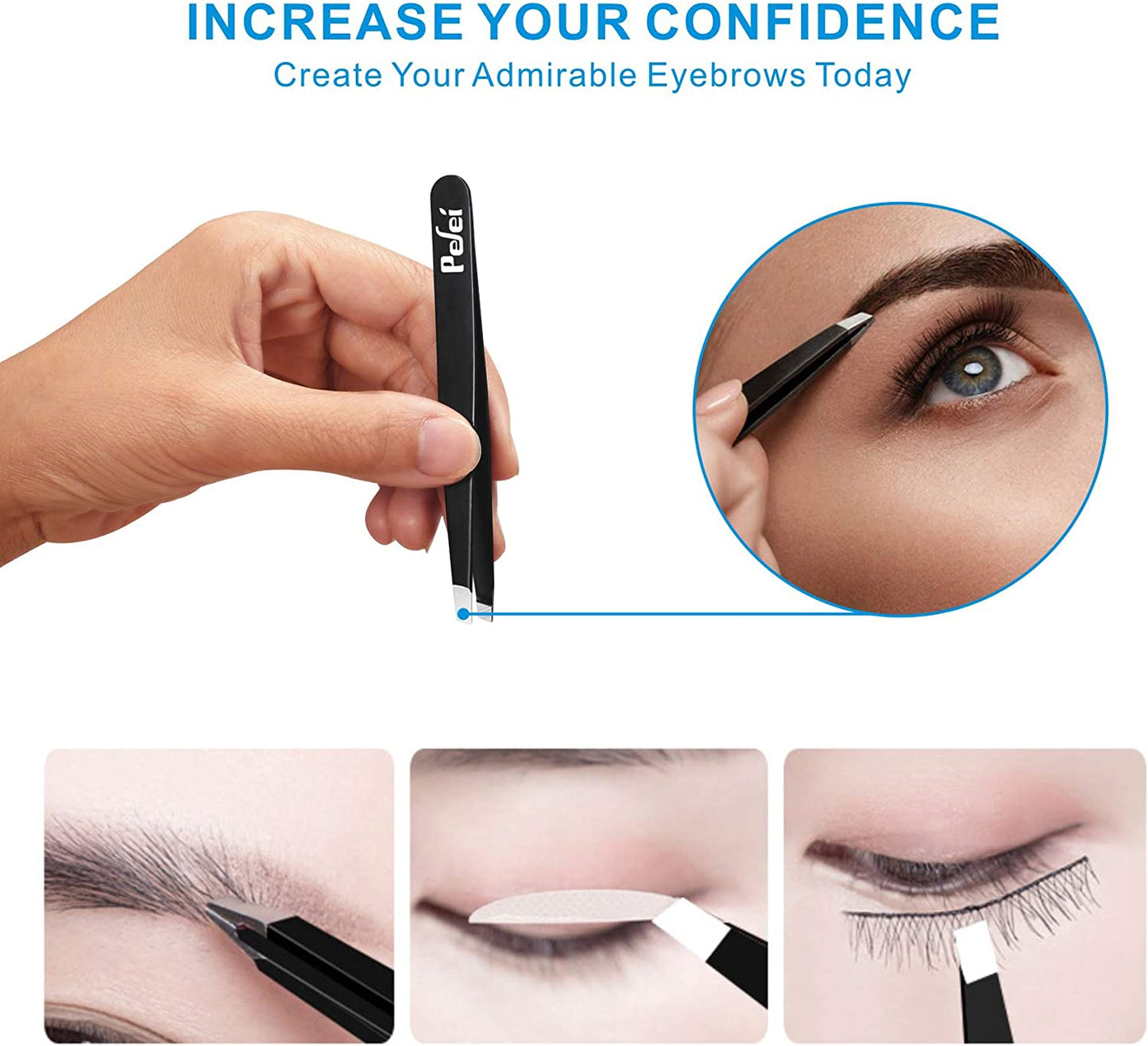 Tweezers Set - Professional Stainless Steel Tweezers for Hair Facial Splinter