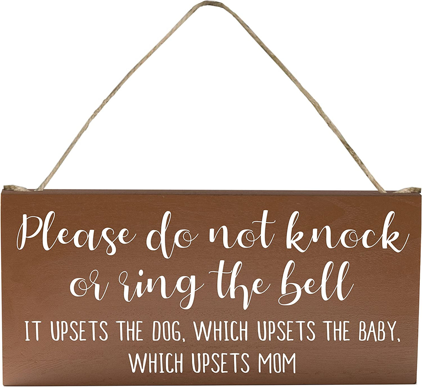 Baby Sleeping Sign for Front Door - Funny Hanging Wood Plaque