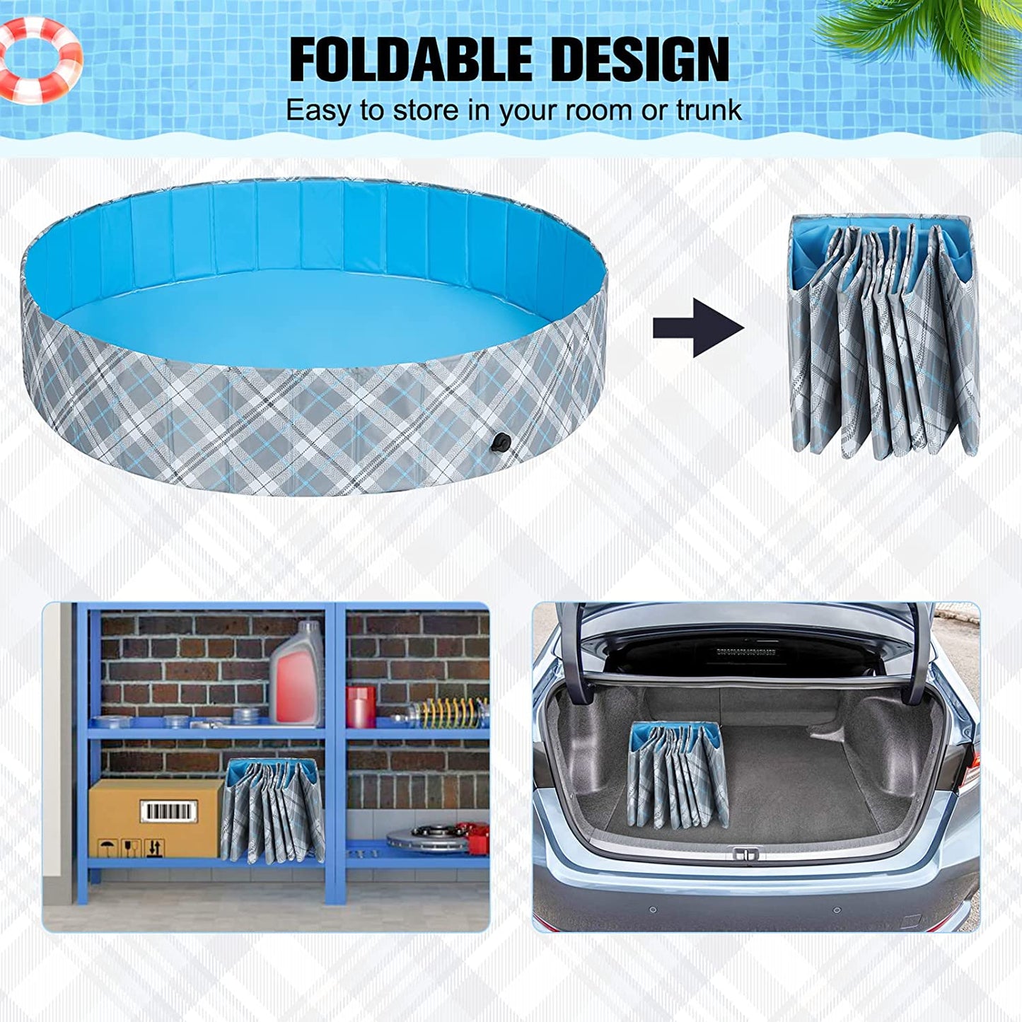 Foldable Dog Swimming Pool - Outdoor/Indoor Leak-Proof Dog Pool