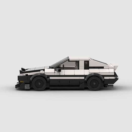AE86 Black & White Lego Building Block Toy Car