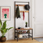 3 In 1 Coat Rack Hall Tree with Shoe Rack Bench for Entryway