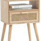 Nightstand - Bedside Table with Storage & Solid Wood Legs