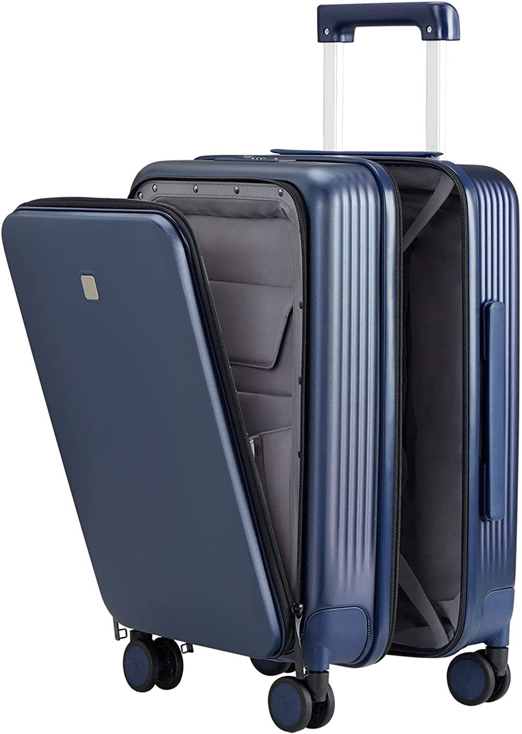 Carry on Luggage with Spinner Wheels Hard Suitcases with Front Pocket & TSA Lock