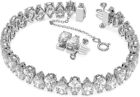 Millenia Crystal Jewelry Clear Trilliant & Pear Cut Crystals Rhodium Tone Finish