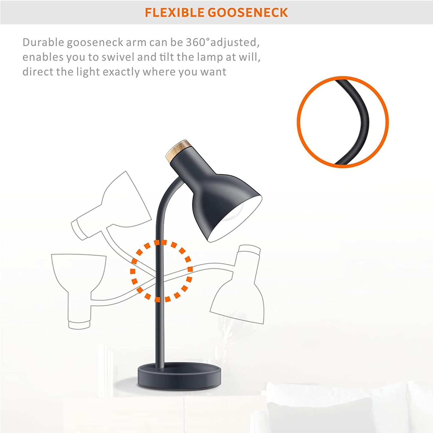 Touch Control LED Desk Lamp - USB Charging Port Table Lamp for Home & Office
