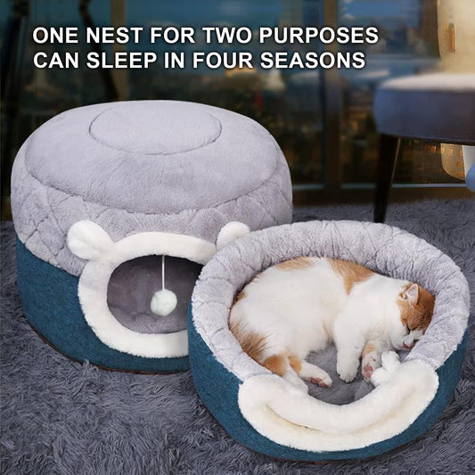2 in 1 Multipurpose Cat Bed - Comfortable Cat Cave