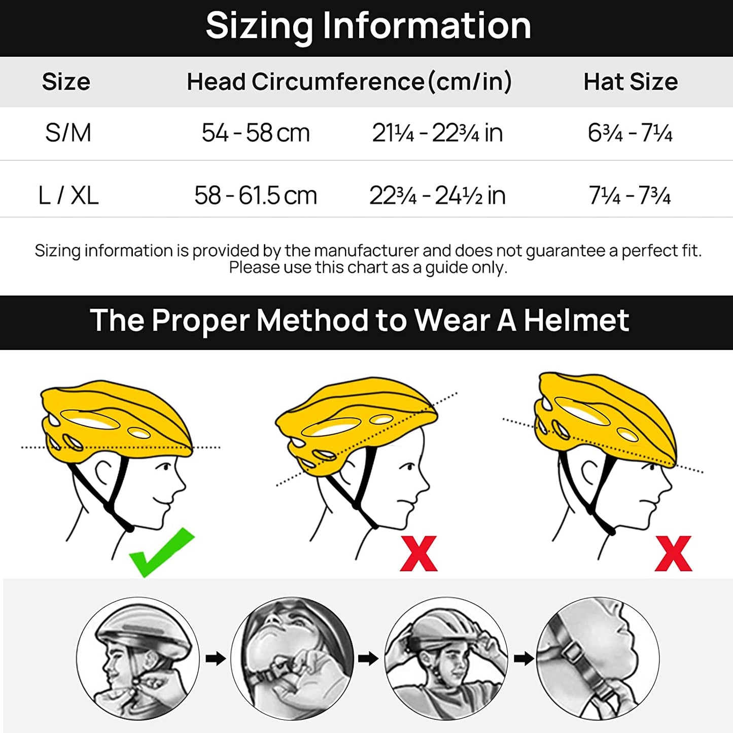 Adult Bike Helmet with USB Rechargeable LED Front and Back Light