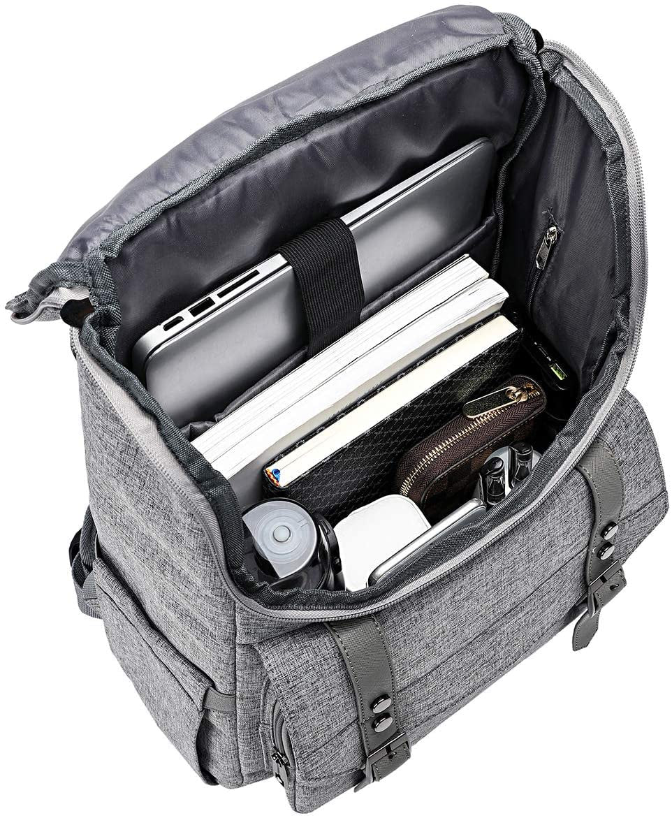 Vintage Laptop Backpack - Travel Backpack with USB Charging Port