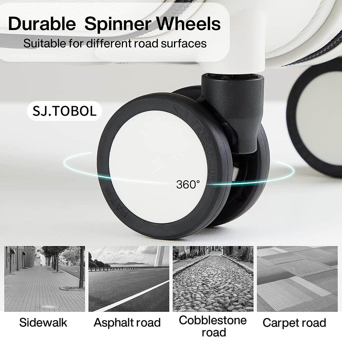 Carry on Luggage with Spinner Wheels Hard Suitcases with Front Pocket & TSA Lock