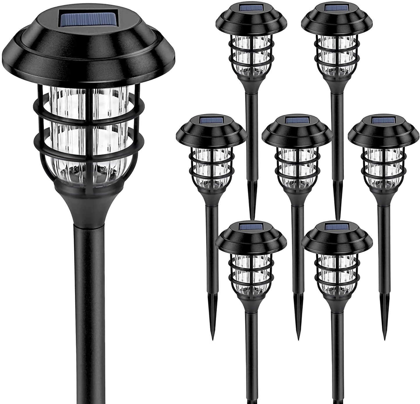 Solar Lights - 8 Outdoor Solar Pathway Lights Auto On/Off Waterproof Garden Lights