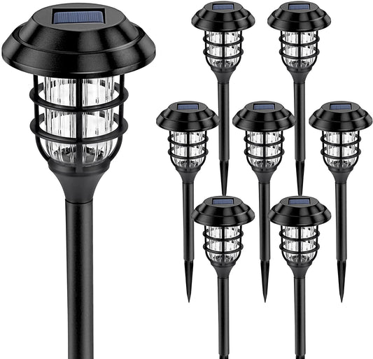 Solar Lights - 8 Outdoor Solar Pathway Lights Auto On/Off Waterproof Garden Lights