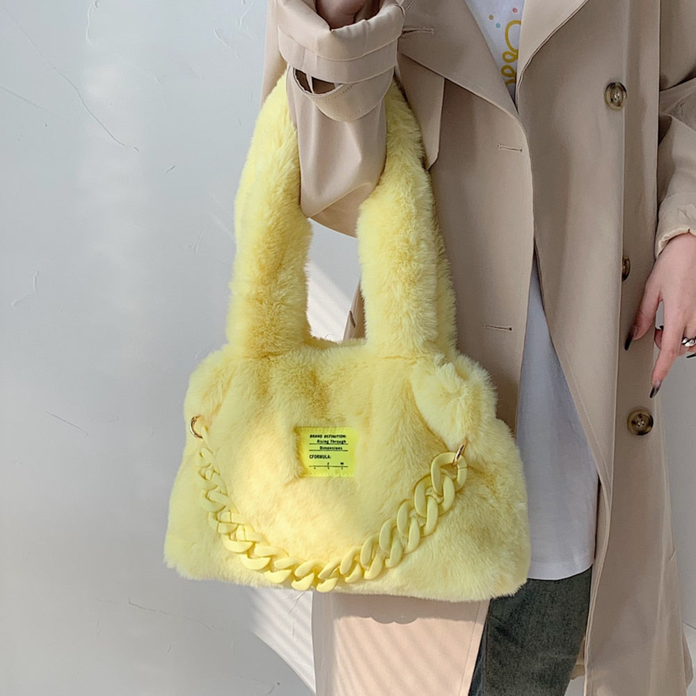 The Tote Bags Fluffy Faux Fur Tote Bag